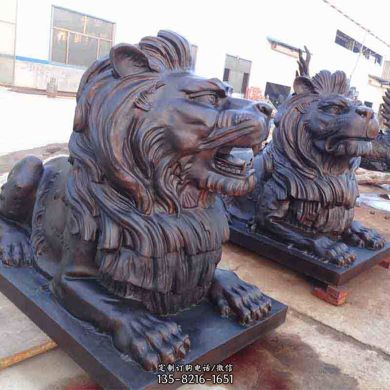 汇丰狮子雕塑曲阳石雕狮子厂家-狮子林长廊雕刻