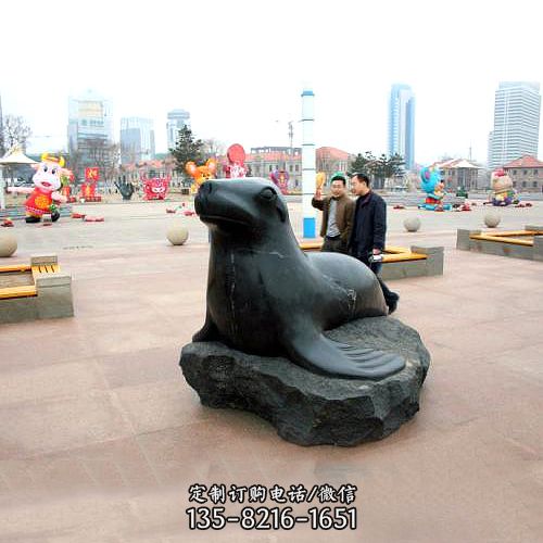 海豹石雕雕塑-海豹雕塑卡通