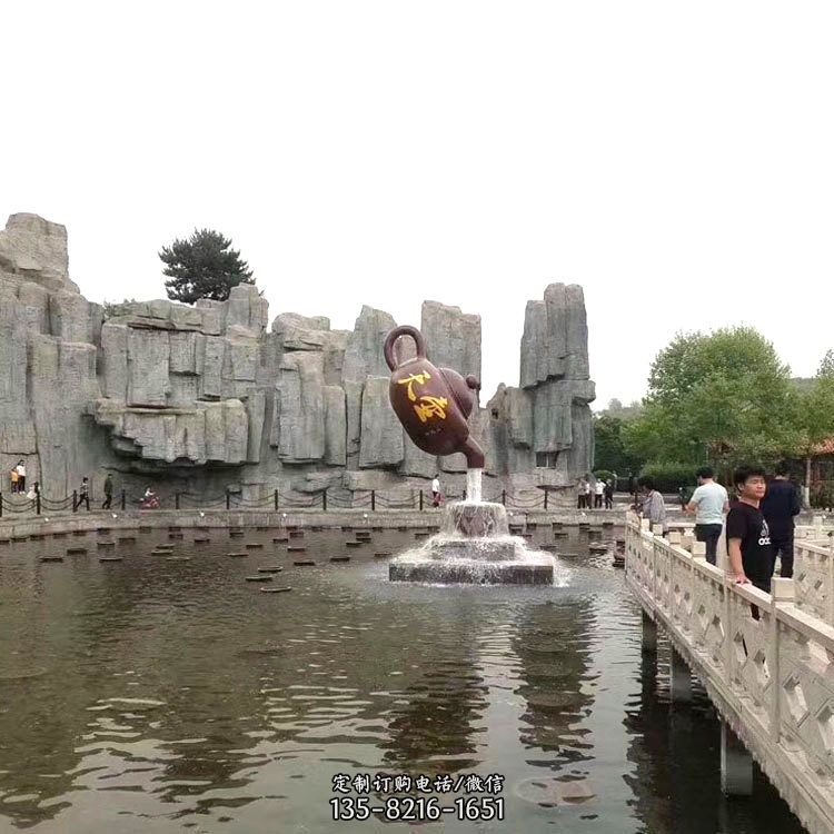 天壶流水喷泉-鱼喷泉雕塑 天壶流水喷泉-鱼喷泉雕塑