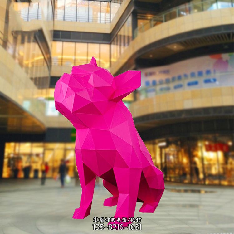 金属切面狗法国斗牛犬不锈钢创意雕塑 金属切面狗法国斗牛犬不锈钢创意雕塑