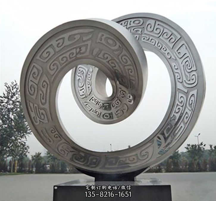 公园园林广场不锈钢创意环形景观标识雕塑 公园园林广场不锈钢创意环形景观标识雕塑
