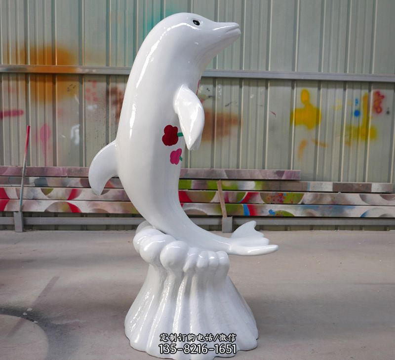 玻璃钢戏水海豚景观标识 玻璃钢戏水海豚景观标识