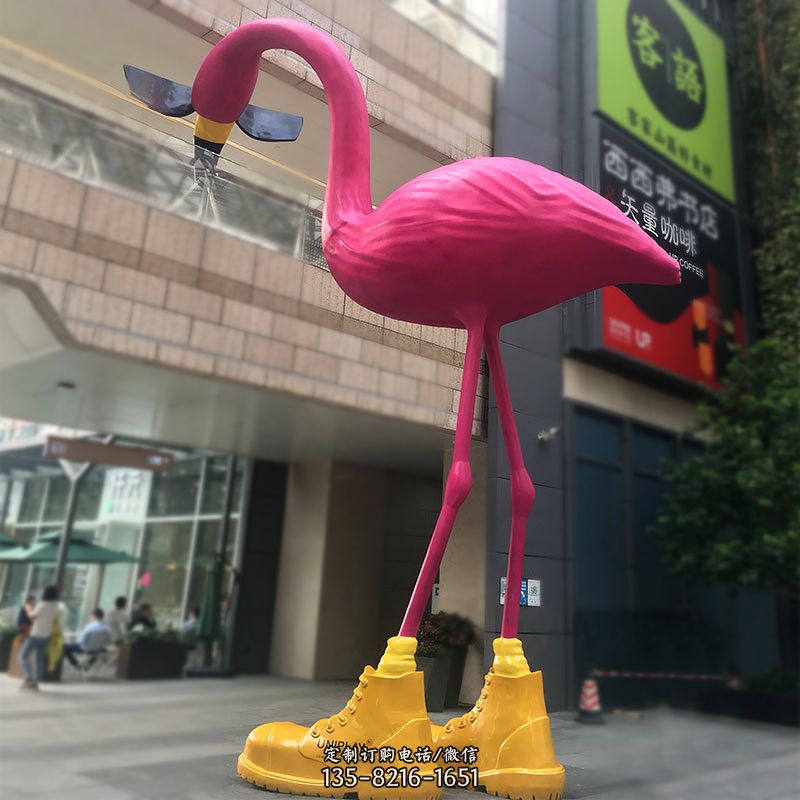 大型卡通火烈鸟玻璃钢景观商场广场动物美陈雕塑 大型卡通火烈鸟玻璃钢景观商场广场动物美陈雕塑