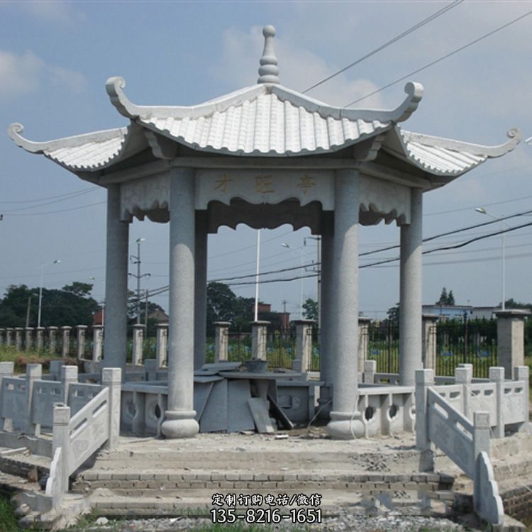 六角石雕亭子-四角庭院石凉亭 六角石雕亭子-四角庭院石凉亭