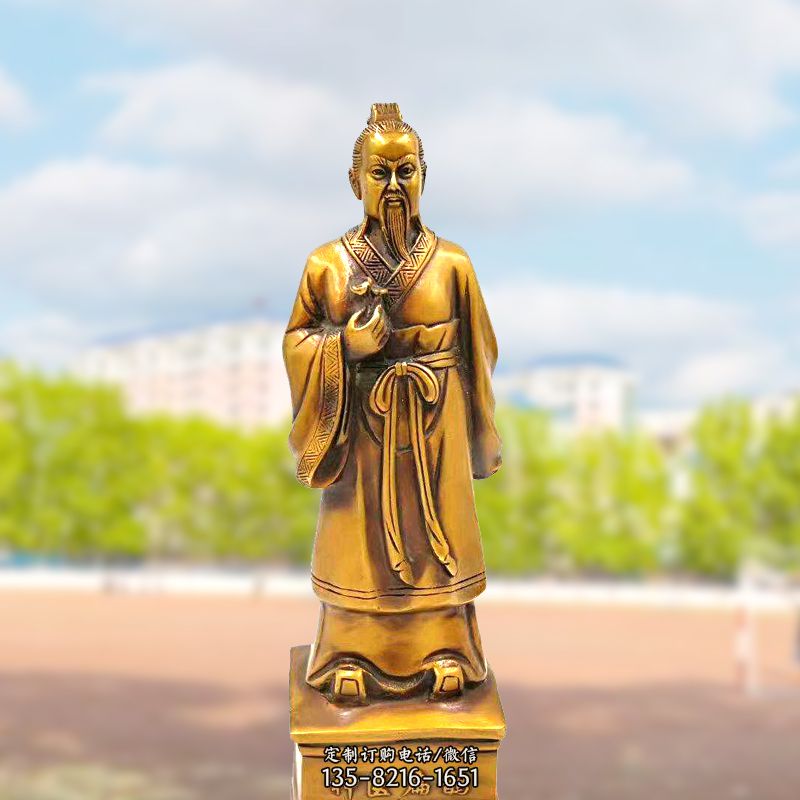 古代神医纯铜扁鹊雕像