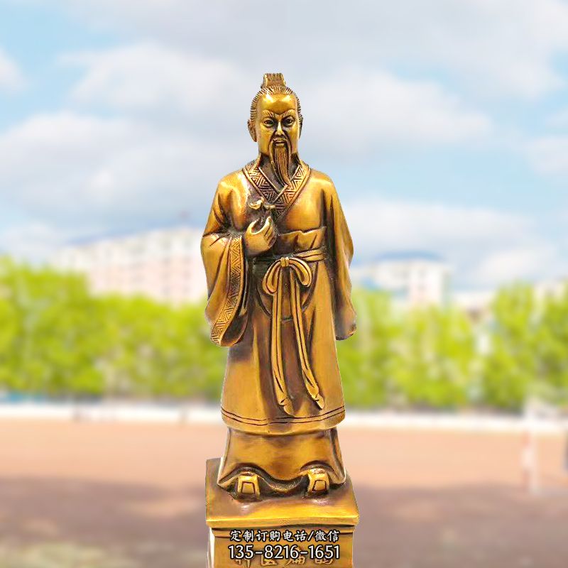 古代神医纯铜扁鹊雕像 古代神医纯铜扁鹊雕像