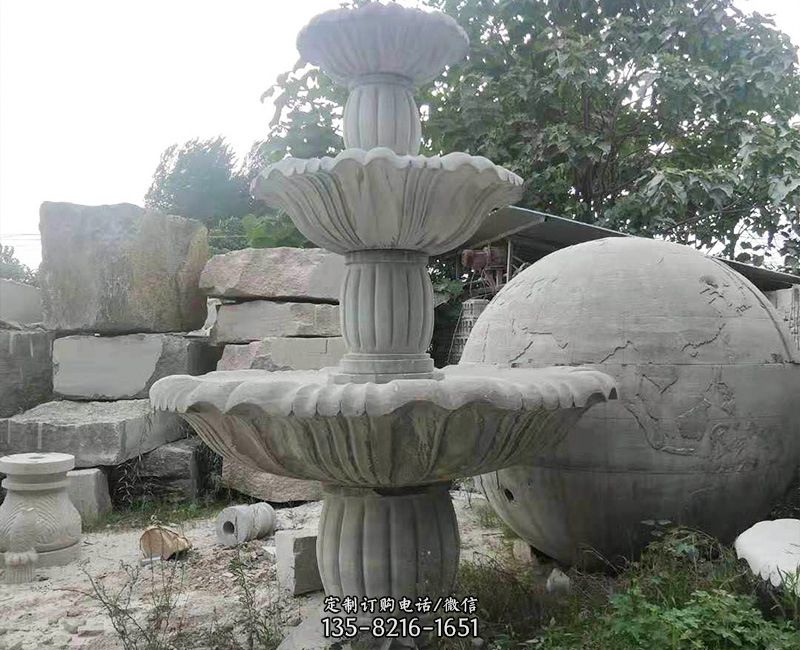 石雕喷泉流水槽