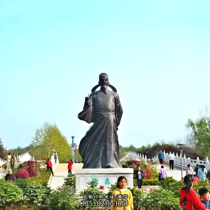 景区公园历史名人唐朝著名书法大家颜真卿景观铜雕塑像 景区公园历史名人唐朝著名书法大家颜真卿景观铜雕塑像