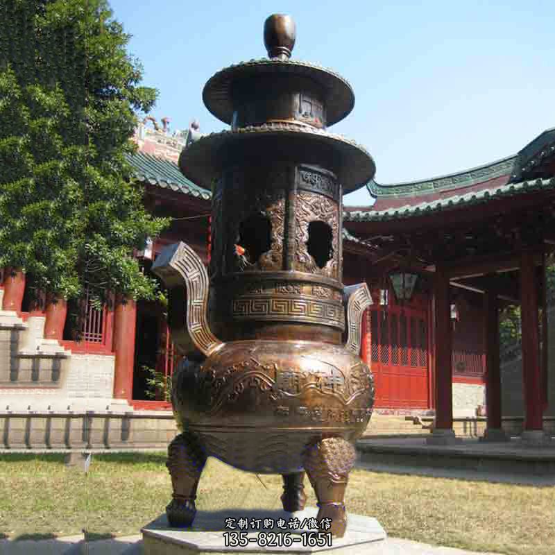 现代铜制香炉铜雕香炉