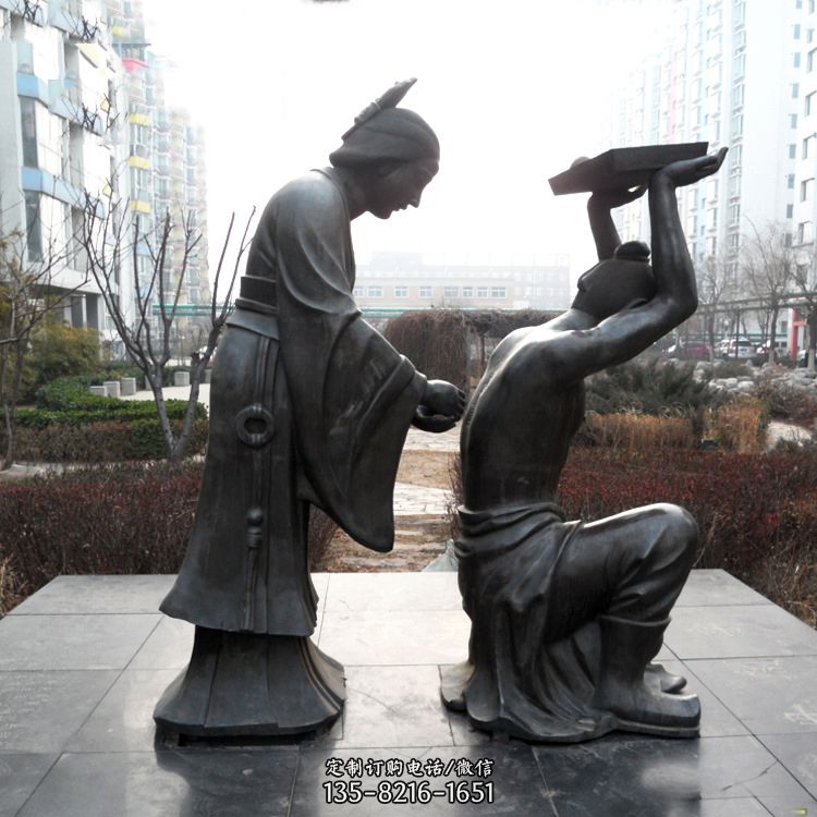 岳母刺字公园名人小品雕塑 岳母刺字公园名人小品雕塑