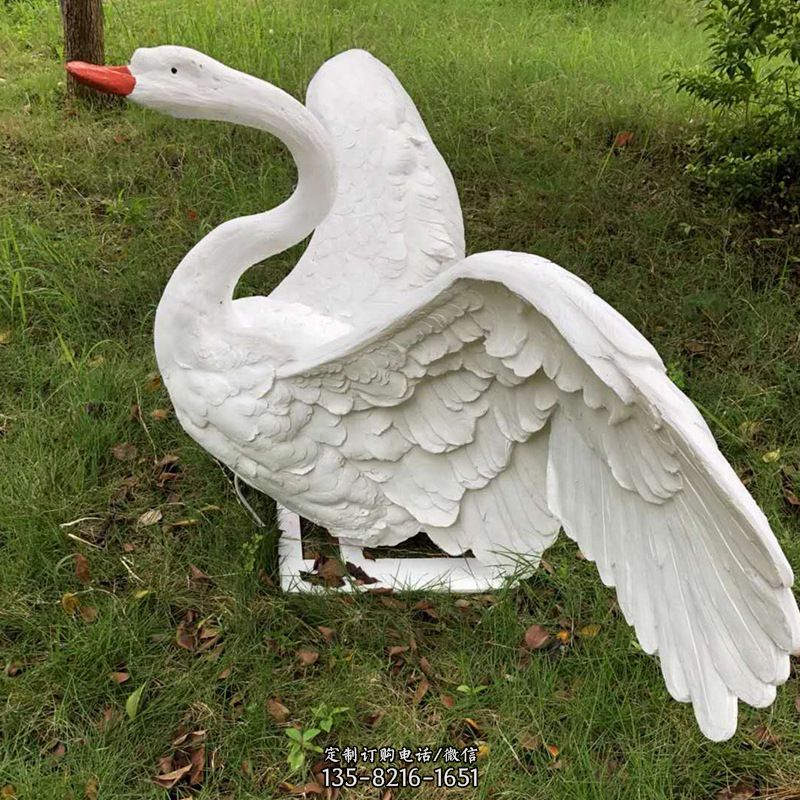 展翅飞翔白天鹅仿真发光动物雕塑 展翅飞翔白天鹅仿真发光动物雕塑