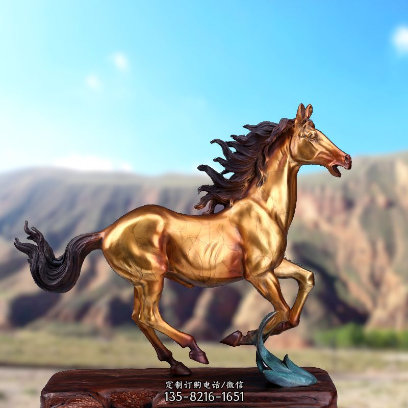 烤漆铜雕动物马