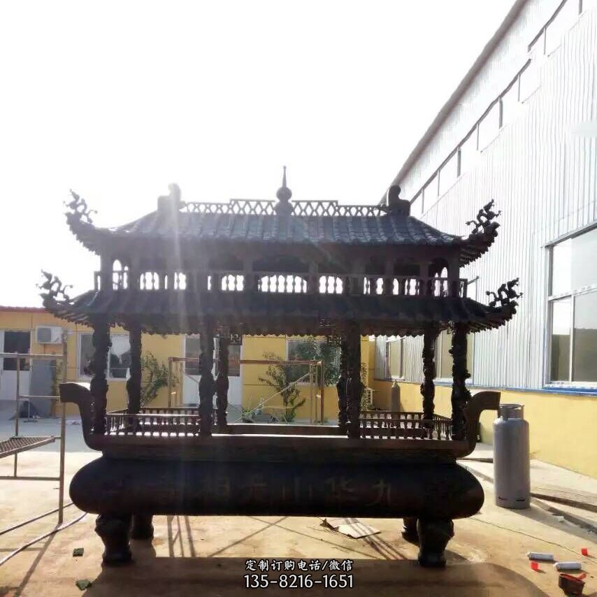 多层铜香炉-石雕香炉案桌 多层铜香炉-石雕香炉案桌