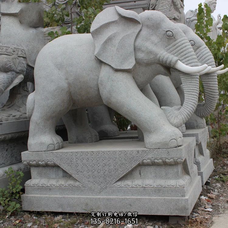 石雕大象园林雕塑