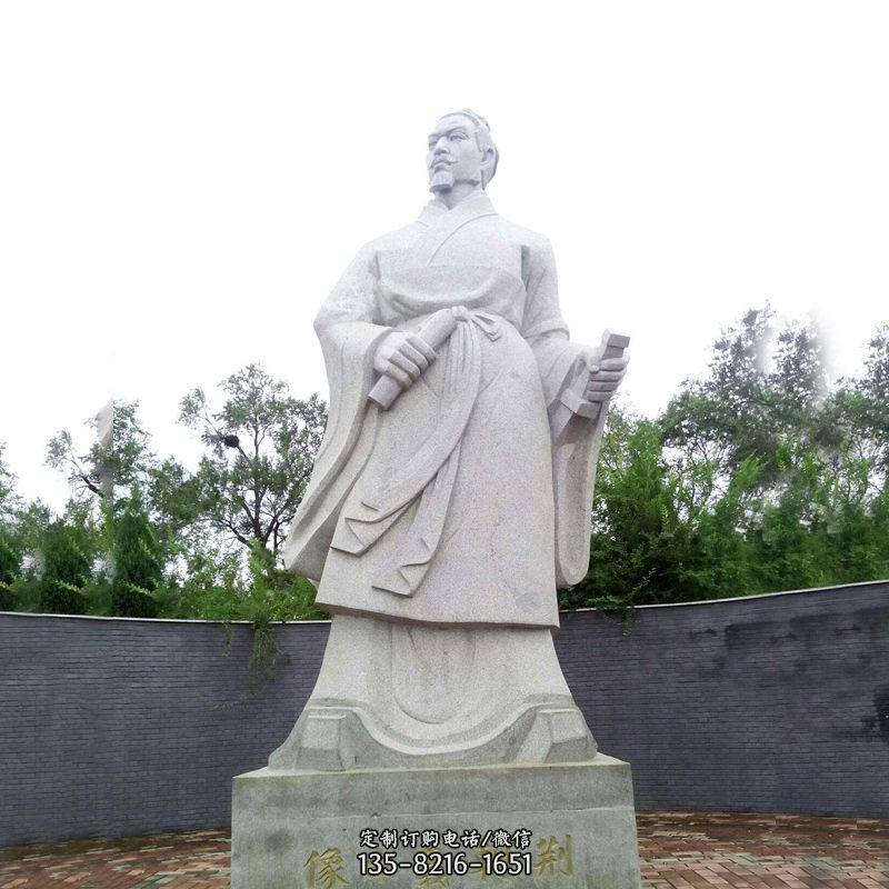汉白玉荆轲义士石雕塑-中国历史名人战国著名刺客雕像