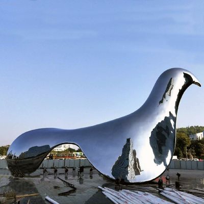 大型广场不锈钢镜面抽象和平鸽雕塑 大型广场不锈钢镜面抽象和平鸽雕塑