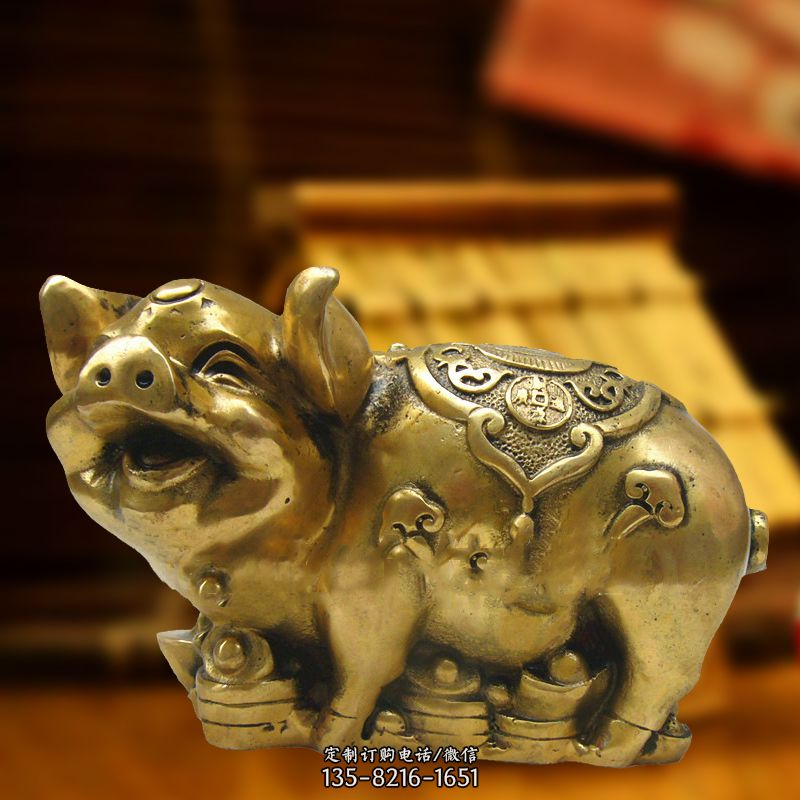 招财金猪铜雕-风水生肖动物雕塑企业商场美陈摆件 招财金猪铜雕-风水生肖动物雕塑企业商场美陈摆件