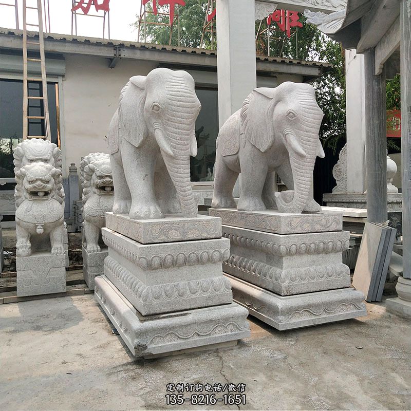 大象石材喷水雕塑