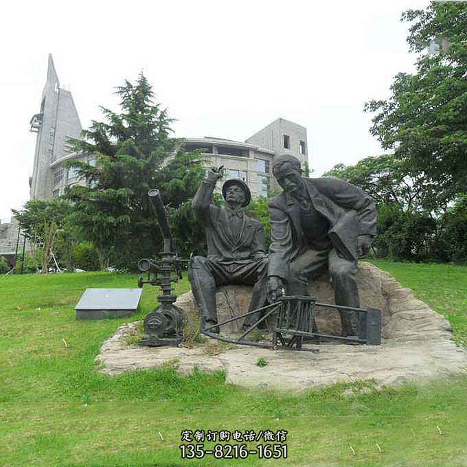 世界名人美国著名发明家莱特兄弟公园名人雕塑