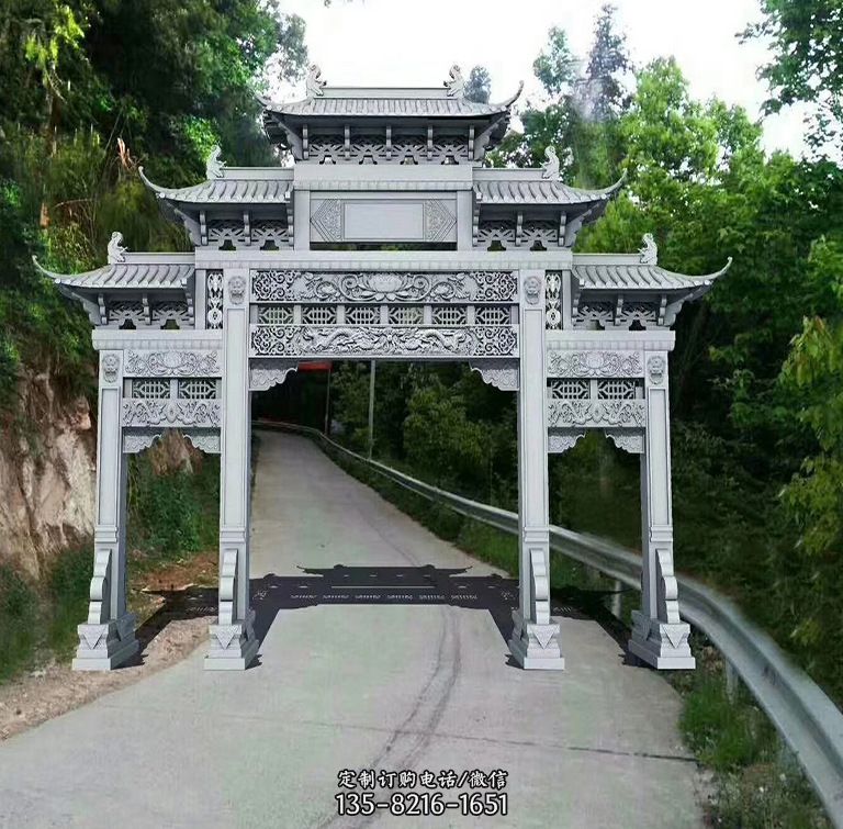 青石牌坊雕塑-石雕栏杆墙牌坊 青石牌坊雕塑-石雕栏杆墙牌坊