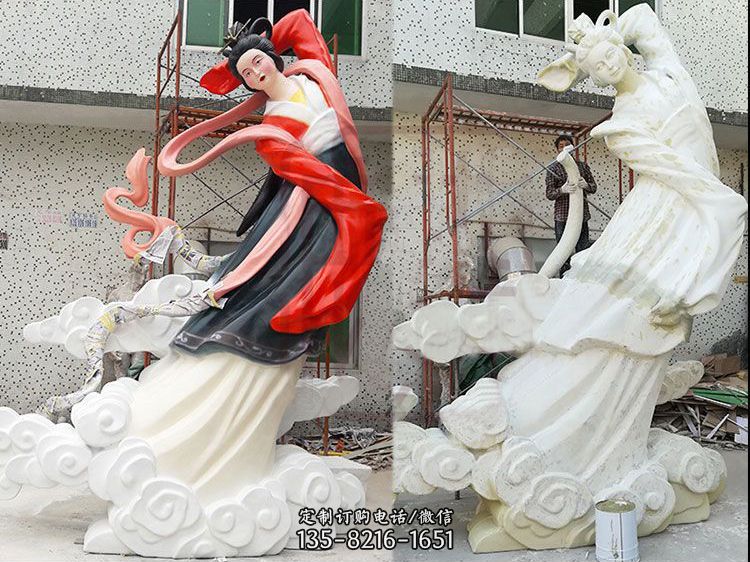 嫦娥玻璃钢雕塑-玻璃钢彩绘神话人物雕像 嫦娥玻璃钢雕塑-玻璃钢彩绘神话人物雕像