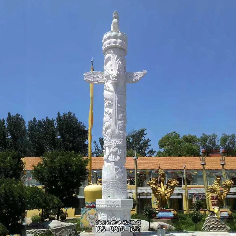 汉白玉华表柱-华表石柱子城市广场景观柱 汉白玉华表柱-华表石柱子城市广场景观柱