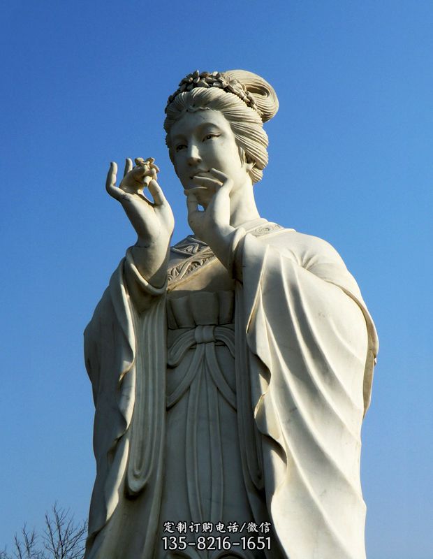 十二花神之二月杏花阮文姬汉白玉古代美女雕像 十二花神之二月杏花阮文姬汉白玉古代美女雕像