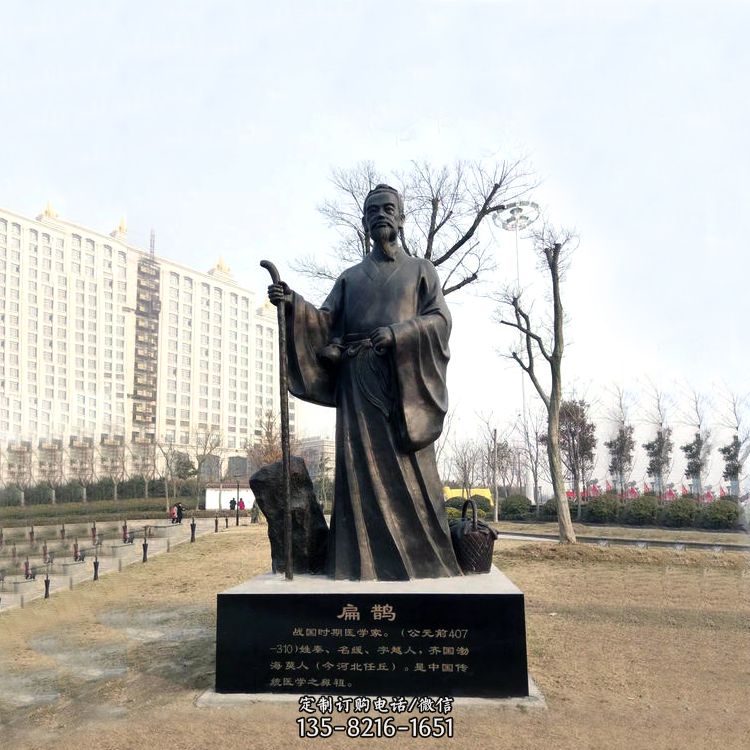 扁鹊铜雕塑像-城市广场历史著名医学人物雕像