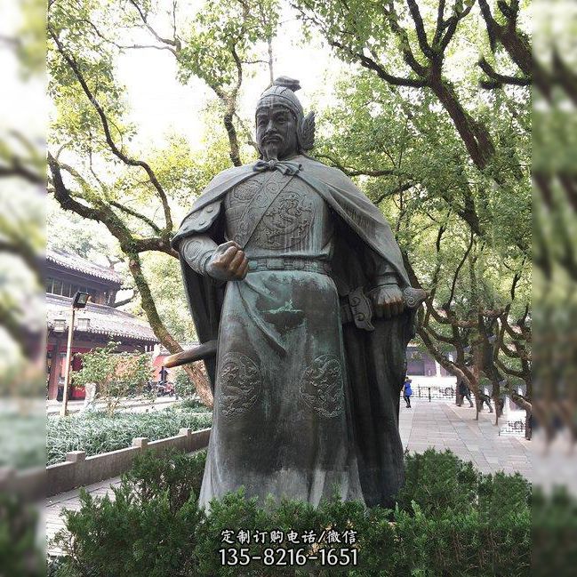 抗金名将中国古代人物岳飞铜雕像