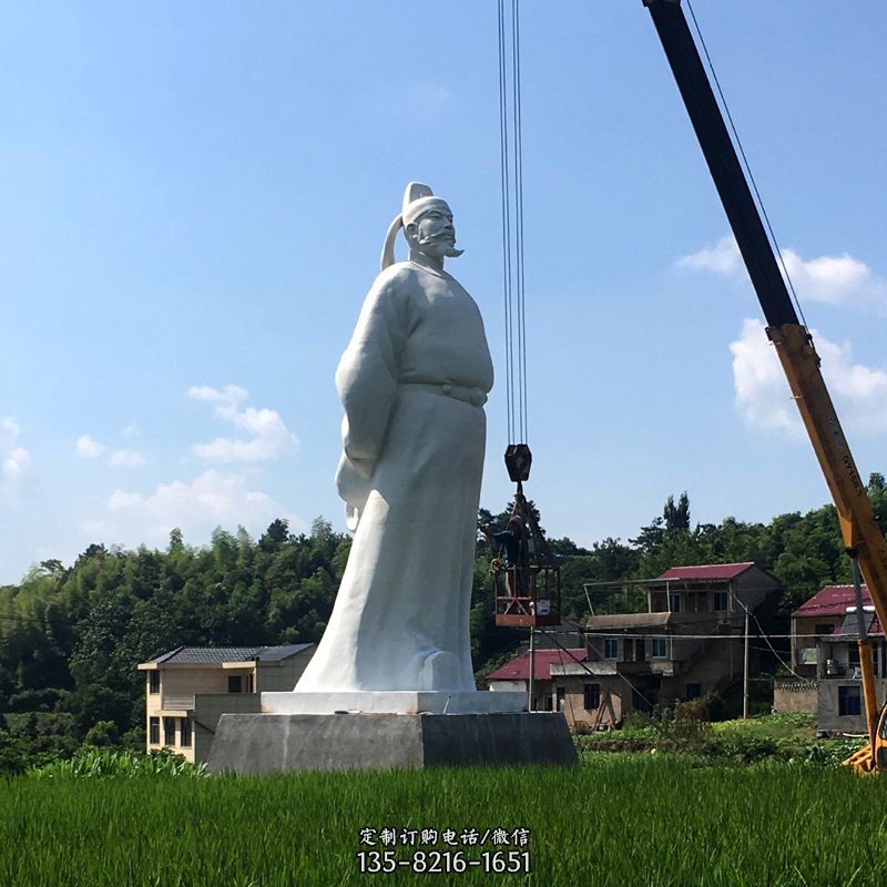 大型漢白玉詩仙李白石雕像-景區公園歷史文化名人雕塑
