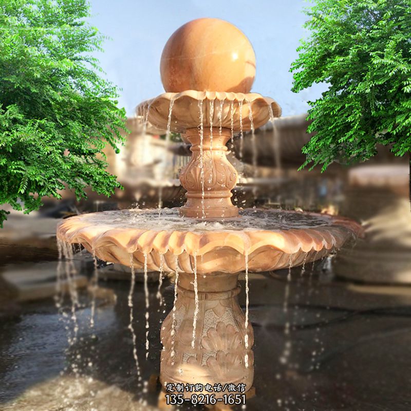 风水球喷泉-四平石材风水球