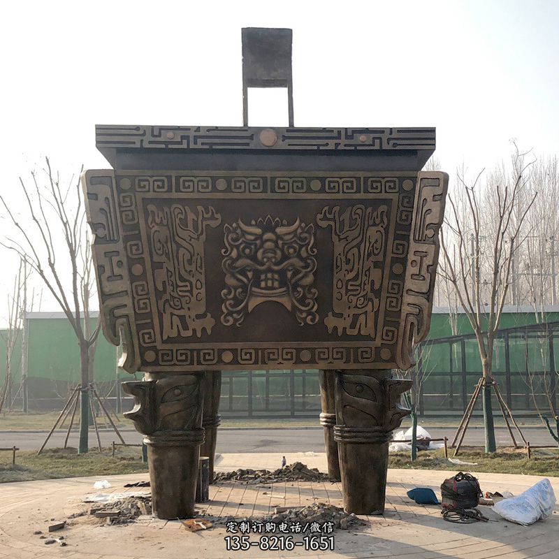 园林广场大型铜方鼎铸铜司母戊鼎景观雕塑 园林广场大型铜方鼎铸铜司母戊鼎景观雕塑