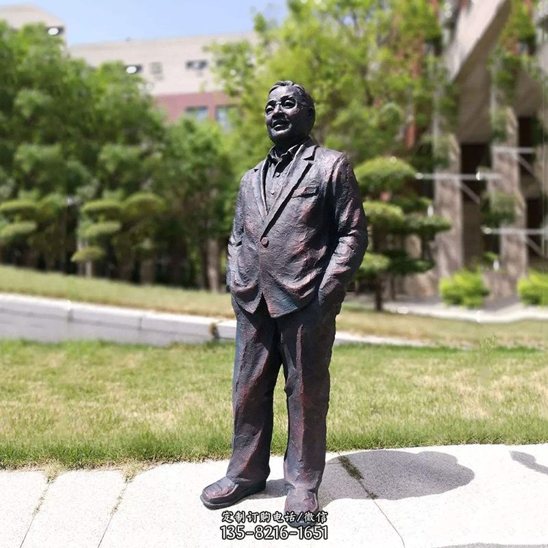 中国当代著名数学家铸铜华罗庚雕塑