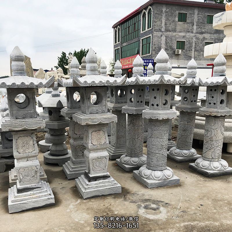 青石寺院石雕灯 青石寺院石雕灯