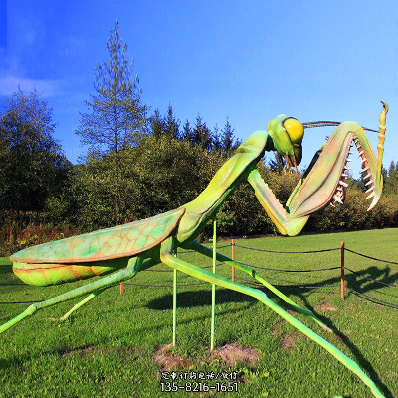 仿真螳螂玻璃钢公园雕塑摆件