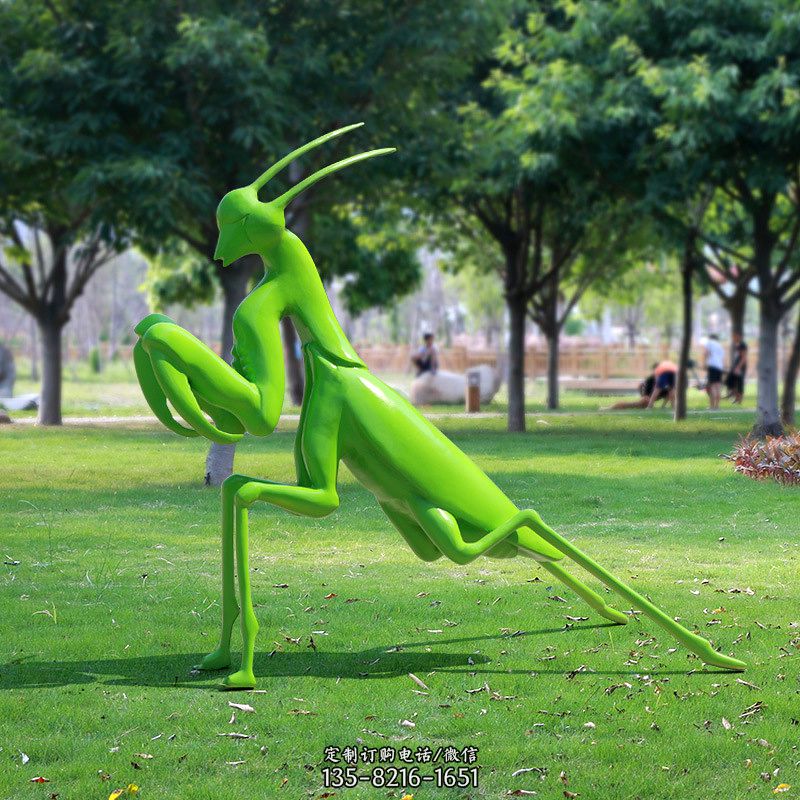 螳螂玻璃钢草坪动物雕塑摆件