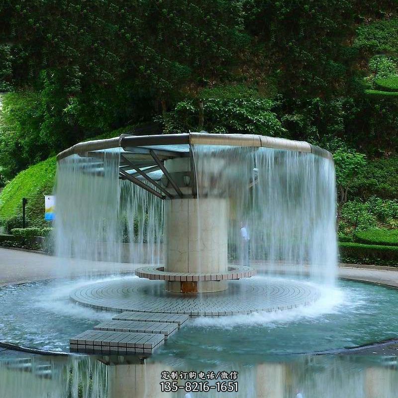 景区园林不锈钢水景瀑布亭子景观雕塑 景区园林不锈钢水景瀑布亭子景观雕塑