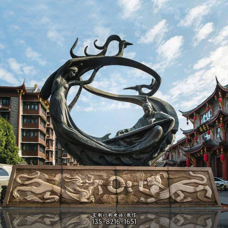 凤求凰铜雕景观雕塑-城市街道创意铜雕 凤求凰铜雕景观雕塑-城市街道创意铜雕