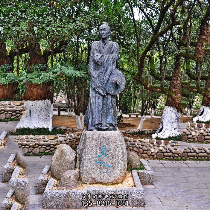 八大山人铜雕塑像-中国古代历史名人著名画家朱耷雕像 八大山人铜雕塑像-中国古代历史名人著名画家朱耷雕像