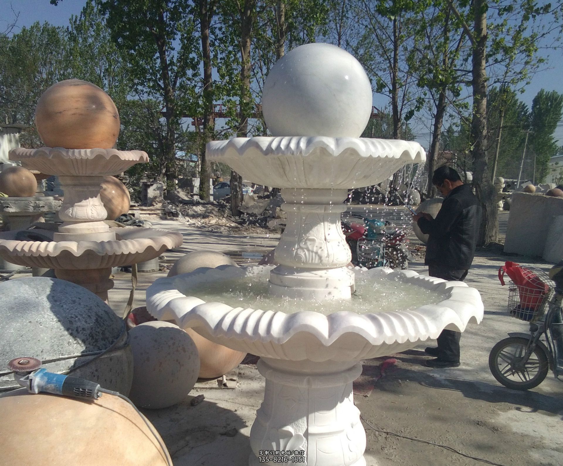 室内风水球-两层风水球喷泉雕塑