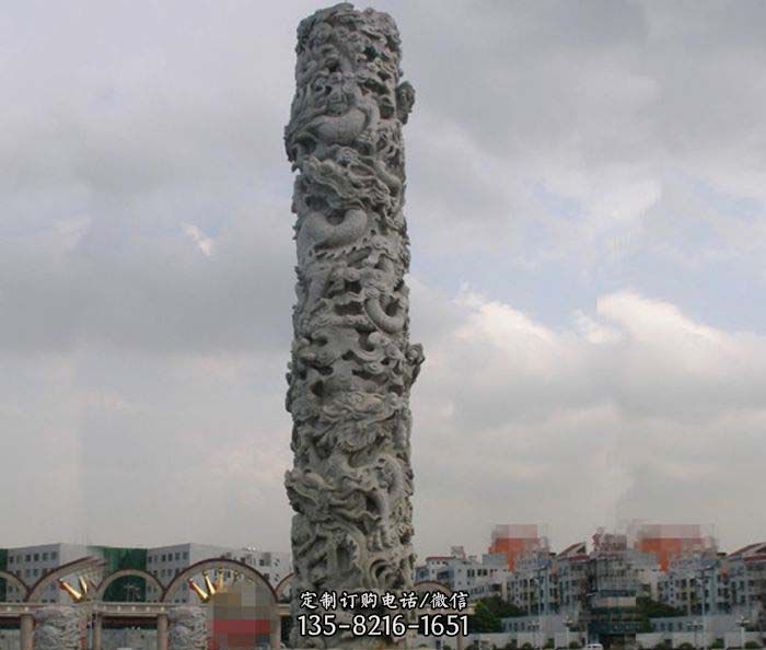 广场景观仿古盘龙柱石雕 广场景观仿古盘龙柱石雕