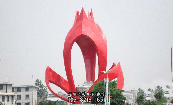 广场不锈钢莲花和莲蓬雕塑 广场不锈钢莲花和莲蓬雕塑