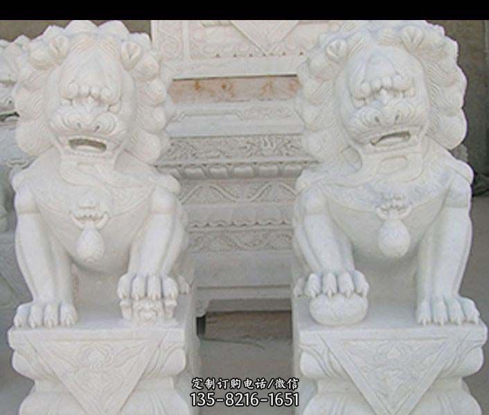 寺庙大理石狮子景观石雕 寺庙大理石狮子景观石雕