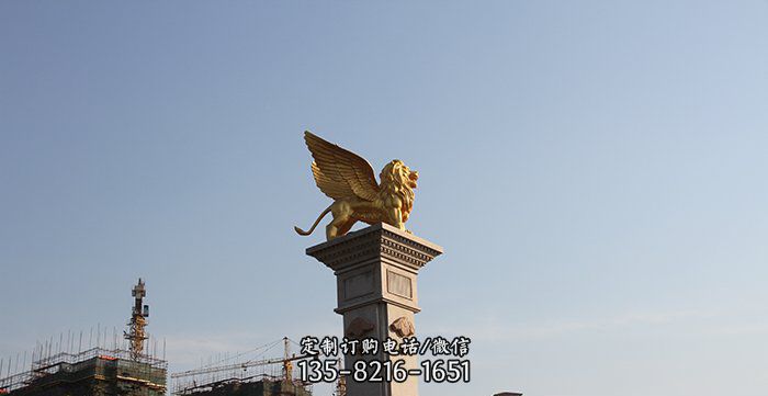 飛獅黃銅獅子銅雕