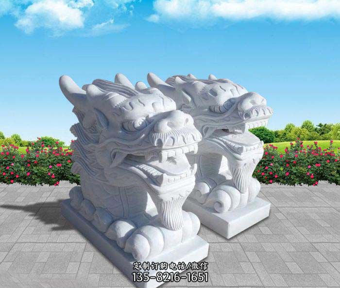 汉白玉喷水龙头公园喷泉石雕 汉白玉喷水龙头公园喷泉石雕