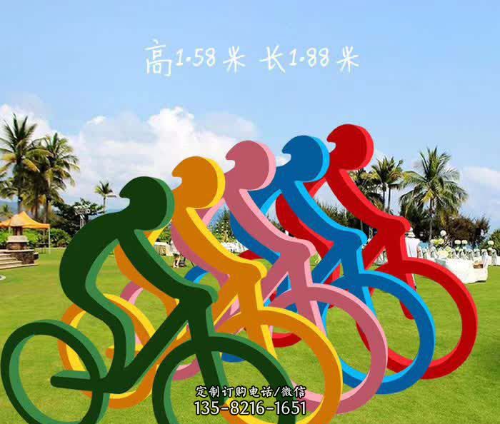 不锈钢抽象骑单车雕塑1 不锈钢抽象骑单车雕塑1