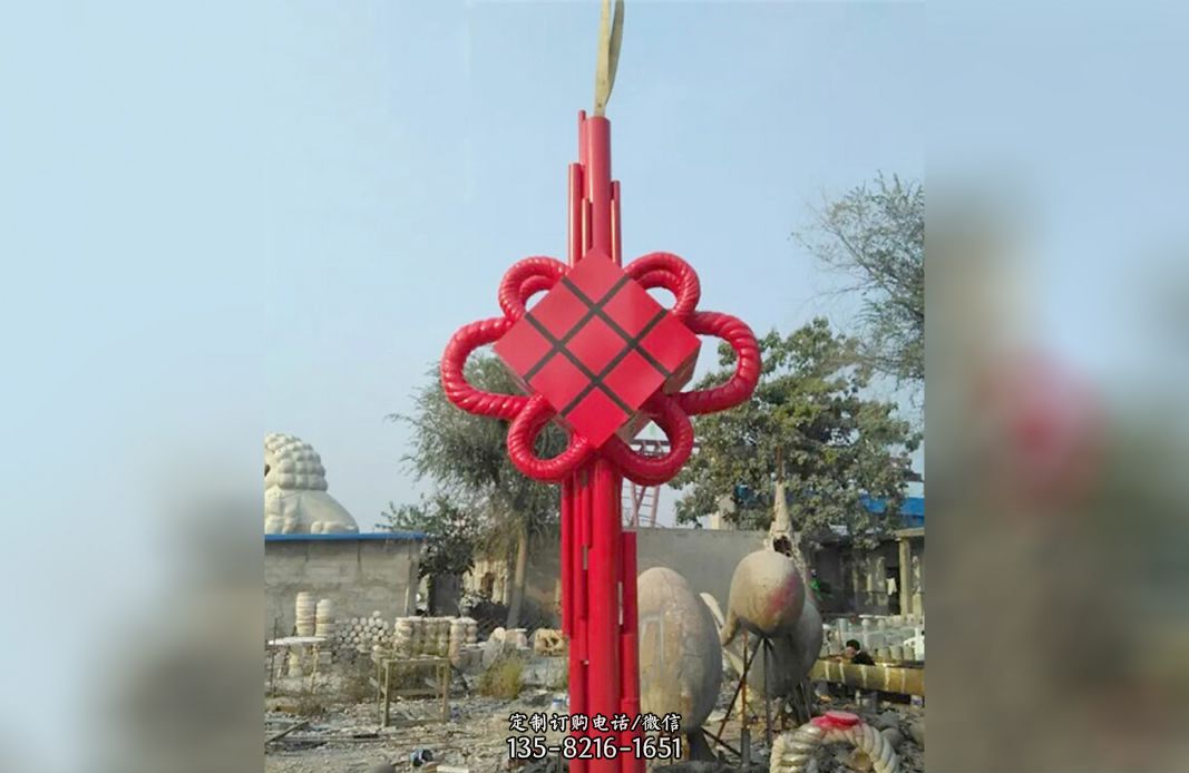 不锈钢中国结广场景观雕塑