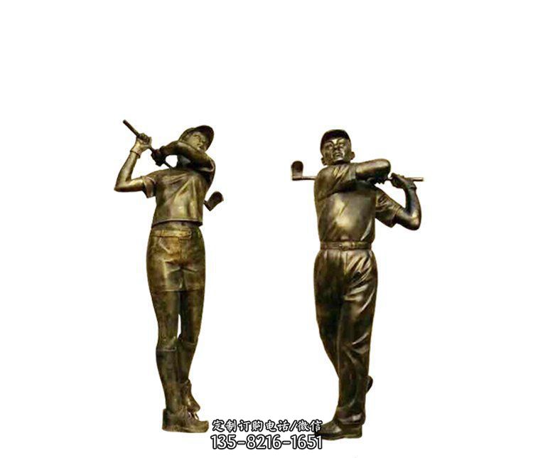 銅雕打高爾夫球人物雕塑 銅雕打高爾夫球人物雕塑