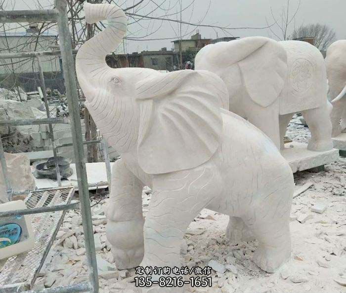 企业景观招财大象石雕