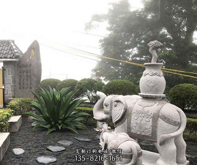 招财驮宝大象石雕 招财驮宝大象石雕